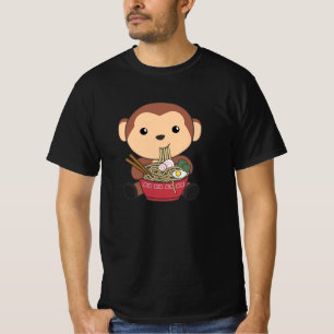 Ramen Japanese Noodles Sweet Monkey Eats Ramen T-Shirt
