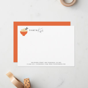 Ramen/Japanese Restaurant White Modern Business Note Card