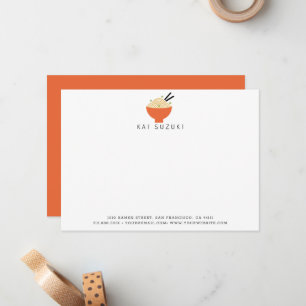 Ramen/Japanese Restaurant White Modern Business Note Card