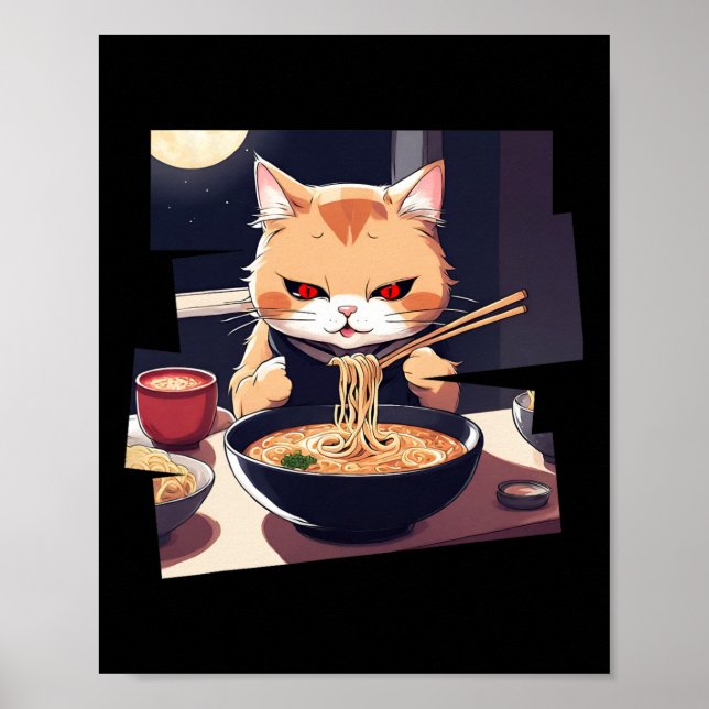 Ramen Kawaii Cat Anime 1  Poster (Front)