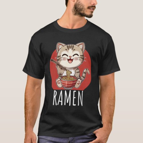 Ramen Kawaii Cat Japanese Anime Manga Cat  T_Shirt