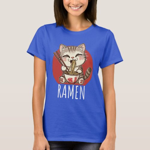 Ramen Kawaii Japan Anime Manga Cat T_Shirt