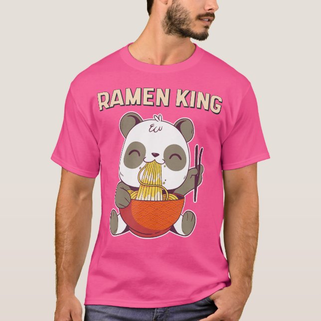 Ramen King Anime Noodles Kawaii Japanese Panda Ske T-Shirt (Front)