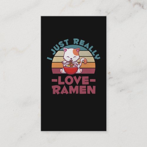 Ramen Lover Cute Cat Eating Japanese Noodles Business Card