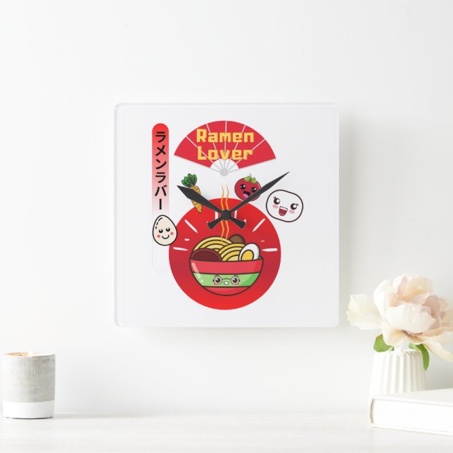 RAMEN LOVER KAWAII STYLE SQUARE WALL CLOCK (Home)