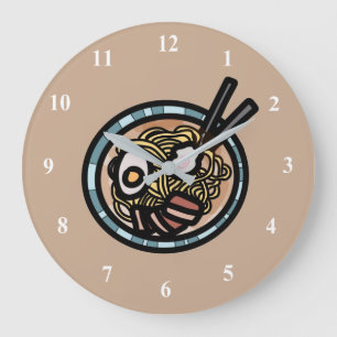 Ramen lovers cute Japanese Large Clock