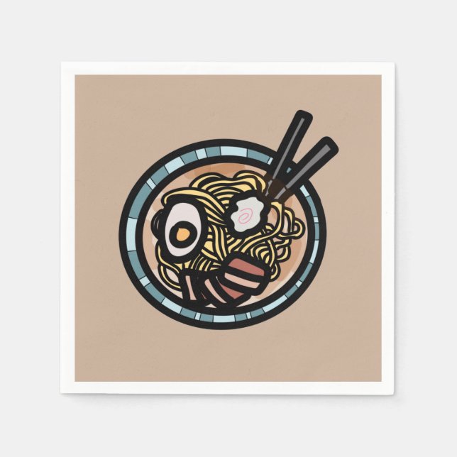 Ramen lovers cute Japanese Napkins (Front)