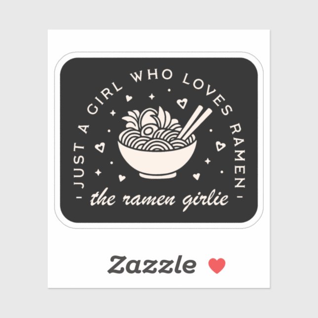 Ramen lovers girl Japanese food funny quotes black Sticker (Sheet)