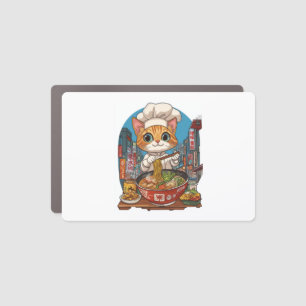 Ramen Neko � Funny Cat Chef Anime Food Car Magnet