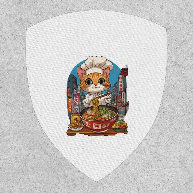 Ramen Neko � Funny Cat Chef Anime Food Patch (Front)