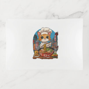 Ramen Neko � Funny Cat Chef Anime Food Trinket Tray