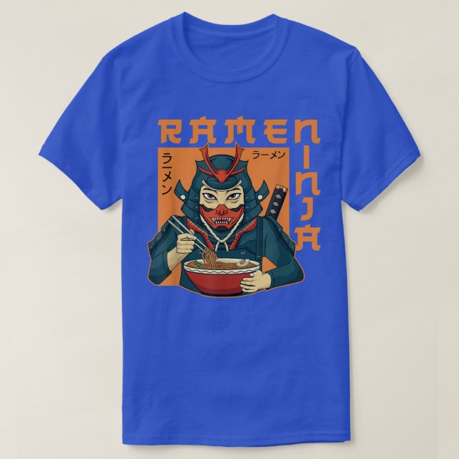 Ramen Noodle Bowl Love Japanese Kawaii Samurai Nin T-Shirt (Design Front)