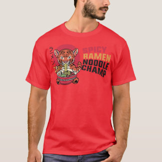 Ramen Noodle Bowl Love Japanese Kawaii Tiger Spicy T-Shirt