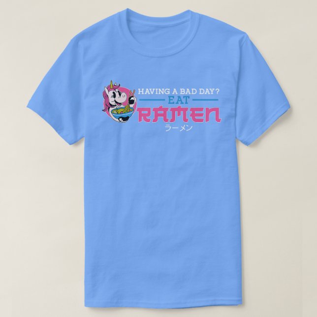 Ramen Noodle Bowl Love Japanese Kawaii Unicorn Hav T-Shirt (Design Front)
