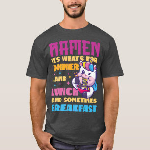 Ramen Noodle Bowl Love Japanese Kawaii Unicorn Ram T-Shirt
