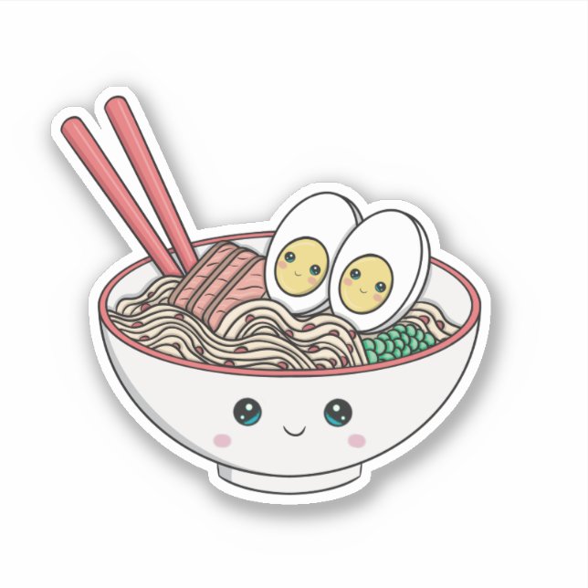Ramen Noodle Bowl Sticker (Front)