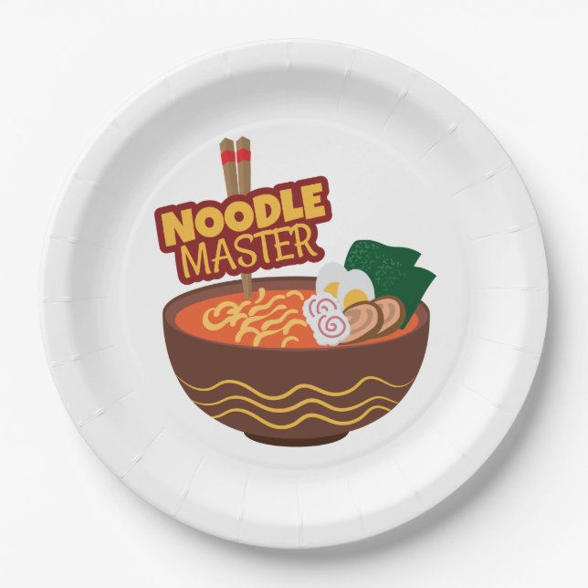 Ramen Noodle Master Funny Japanese Gift Idea Paper Plates (Front)
