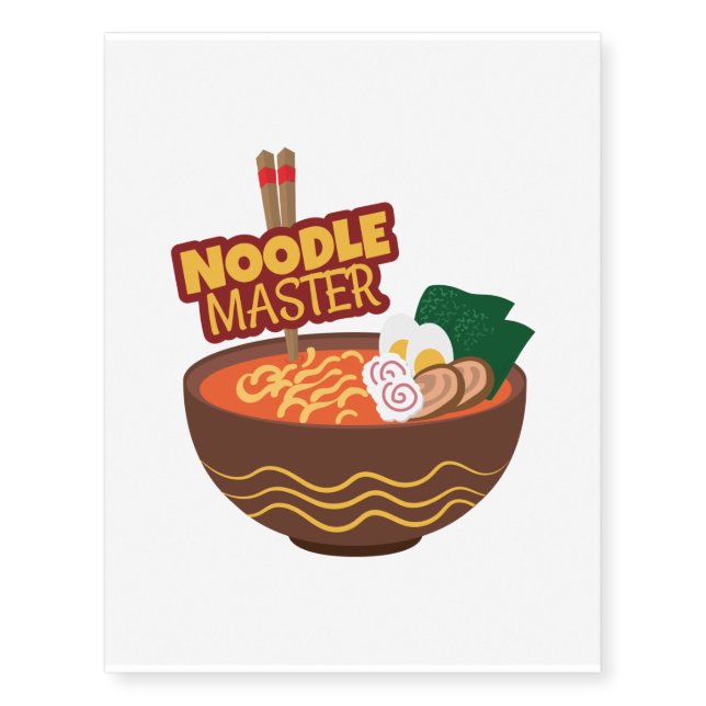 Ramen Noodle Master Funny Japanese Gift Idea Temporary Tattoos (Front)