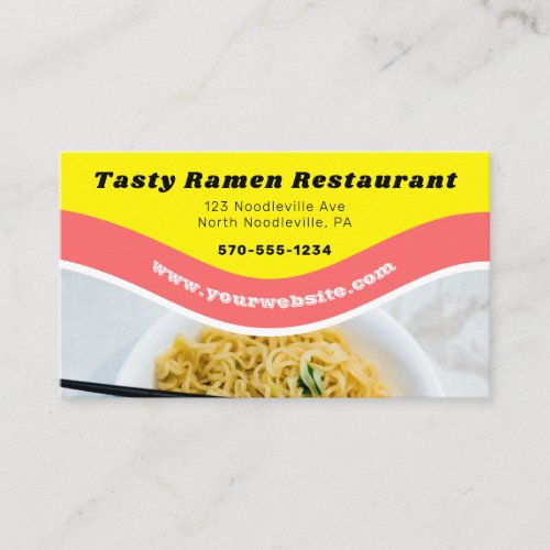 Ramen Noodle Restuarant Foodtruck Asian Food Business Card