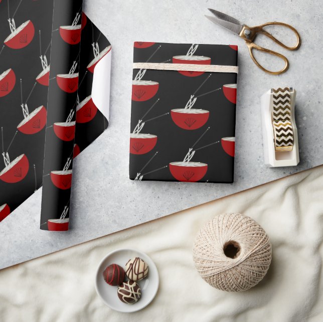 Ramen Noodles Asian Bowl Party Wrapping Paper (Crafts)
