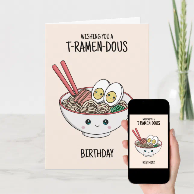 Ramen Noodles Birthday Card Zazzle