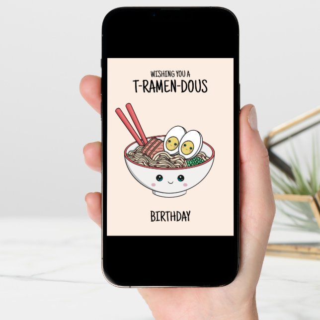 Ramen Noodles Birthday Card (Front Digital)
