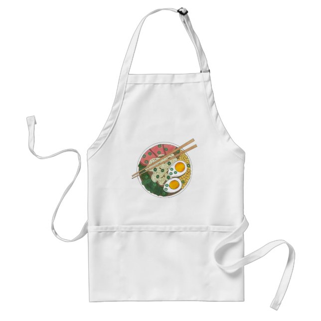 Ramen Noodles Bowl Japanese Food Restaurant Foodie Adult Apron (Front)