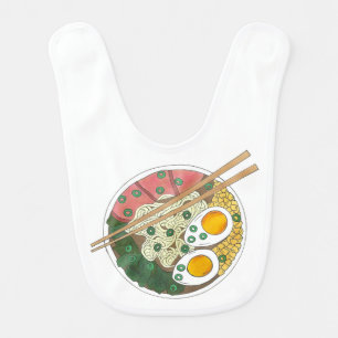 Ramen Noodles Bowl Japanese Food Restaurant Foodie Baby Bib