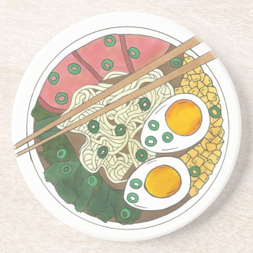 Ramen Noodles Bowl Japanese Food Restaurant Foodie Coaster