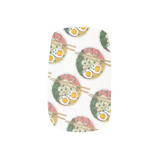 Ramen Noodles Bowl Japanese Food Restaurant Foodie Minx Nail Wraps (Left Thumb)