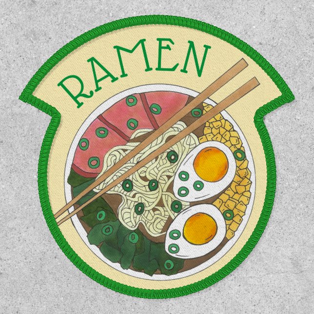 Ramen Noodles Bowl Japanese Food Restaurant Foodie Patch (Front)