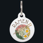 Ramen Noodles Bowl Japanese Food Restaurant Foodie Pet ID Tag<br><div class="desc">Pet tag design features an original illustration of a classic bowl of Japanese food pork ramen noodles. Just personalize with the name of your dog or cat. Lots of coordinating pet products are also available from this shop! Don't see exactly what you're looking for? Contact Rebecca to have a product...</div>