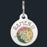 Ramen Noodles Bowl Japanese Food Restaurant Foodie Pet ID Tag<br><div class="desc">Pet tag design features an original illustration of a classic bowl of Japanese food pork ramen noodles. Just personalize with the name of your dog or cat. Lots of coordinating pet products are also available from this shop! Don't see exactly what you're looking for? Contact Rebecca to have a product...</div>