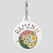 Ramen Noodles Bowl Japanese Food Restaurant Foodie Pet ID Tag