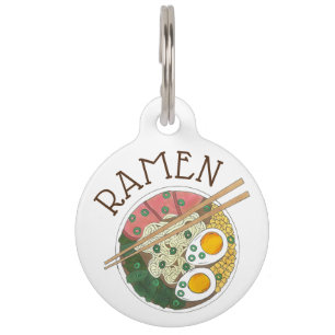 Ramen Noodles Bowl Japanese Food Restaurant Foodie Pet ID Tag