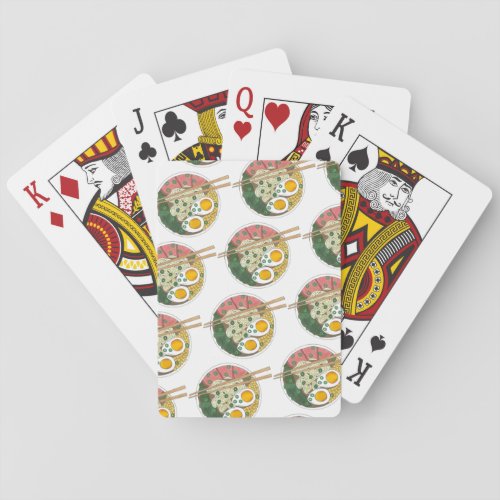 Ramen Noodles Bowl Japanese Food Restaurant Foodie Playing Cards