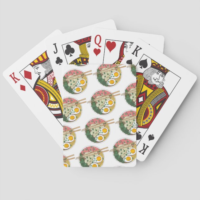 Ramen Noodles Bowl Japanese Food Restaurant Foodie Poker Cards (Back)