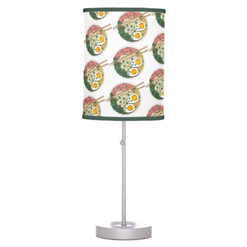 Ramen Noodles Bowl Japanese Food Restaurant Foodie Table Lamp