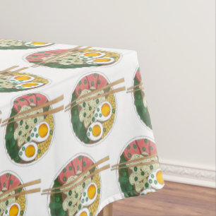 Ramen Noodles Bowl Japanese Food Restaurant Foodie Tablecloth