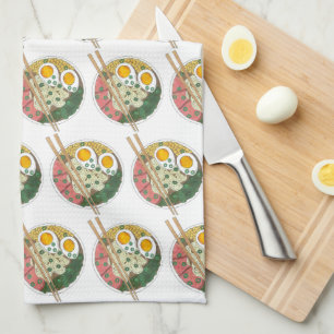 Ramen Noodles Bowl Japanese Food Restaurant Foodie Towel