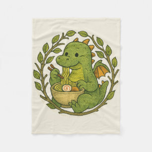Ramen Noodles Dinosaur Foodie Humor Dinosaurs Fleece Blanket