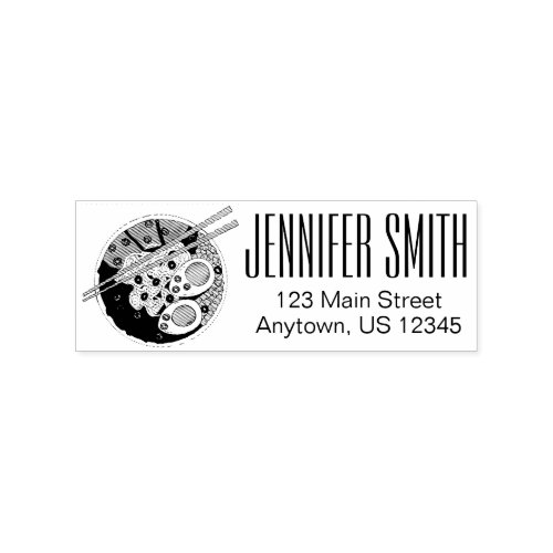 Ramen Noodles Japanese Food Personalized Address Rubber Stamp