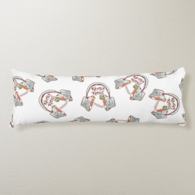 Ramen noodles music pattern body pillow (Front)