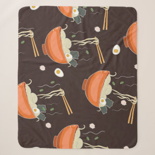 Ramen Noodles: Vintage Graphics Sherpa Blanket