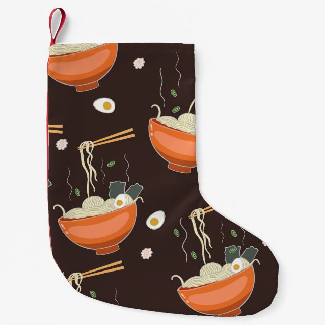 Ramen Noodles: Vintage Graphics Small Christmas Stocking (Front)