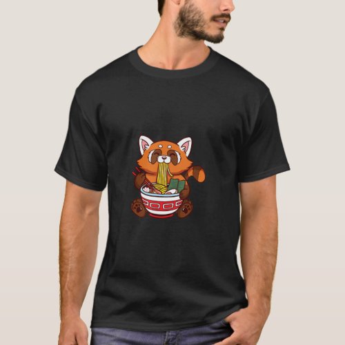 Ramen Red Panda Kawaii Anime Shirt Japanese Food L