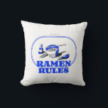 Ramen Rules - Japanese Noodles Lover Throw Pillow<br><div class="desc">If you love eating ramen noodles,  this ramen merch is perfect for you! Great for all foodies,  ramen lovers,  ramen eaters,  and noodle lovers who loves to eat hot ramen on rainy days with their family and friends.</div>