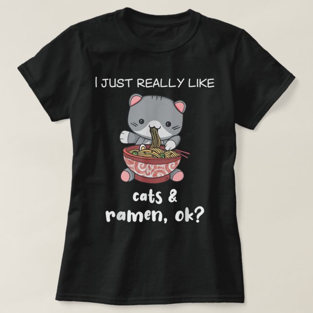 Ramen Shirt Cats and Ramen Cat Lover Japanese Rame (Design Front)