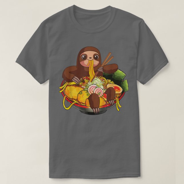 Ramen Sloth Kawaii Anime Japanese Food Gifts Girls T-Shirt (Design Front)