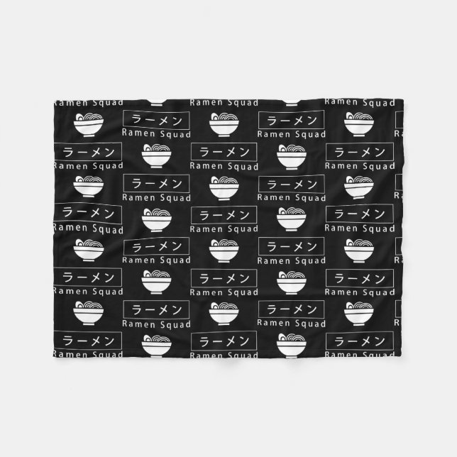 Ramen Squad Ironic Japanese Noodle Food  Fleece Blanket (Front (Horizontal))
